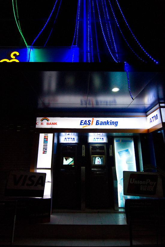 One of the first Visa ATMs in Yangon.