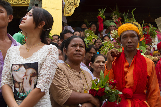 The older and younger generations gather to witness the ceremonies