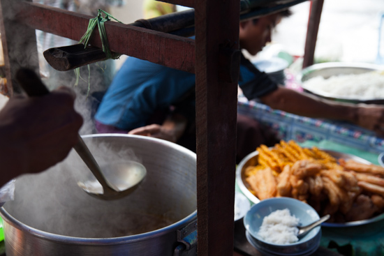 Travel tip: Mohinga beh joe is much tastier than plain mohinga.
