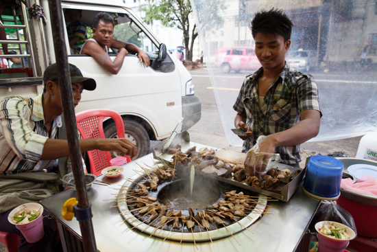 Fried pork innards - the only street vendors that travelers will not miss.