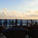 sunset at ochheuteal beach, sihanoukville cambodia