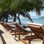 beach lounges at Victory Beach Hotel, Sihanoukville Cambodia