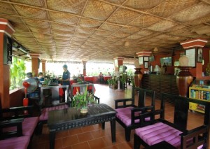The breezy reception and restaurant. perfect for a quiet night in