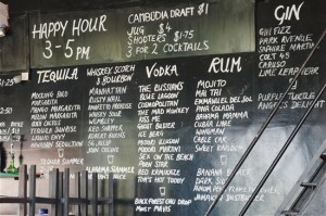 Tough decisions at the rooftop bar.