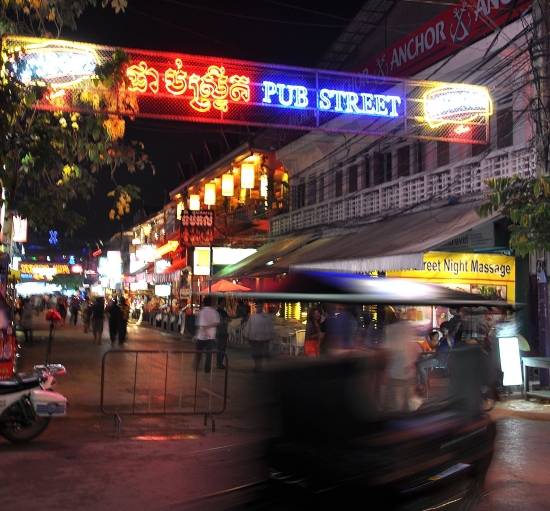 Bright lights of Pub Street: An almost normal service was resumed.