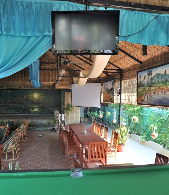 Pool table, small screen, big screen - it's all about the sport at Annadya Restaurant.