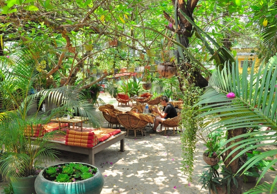 Chill out and balance your chakras in The Peace Cafe's garden.