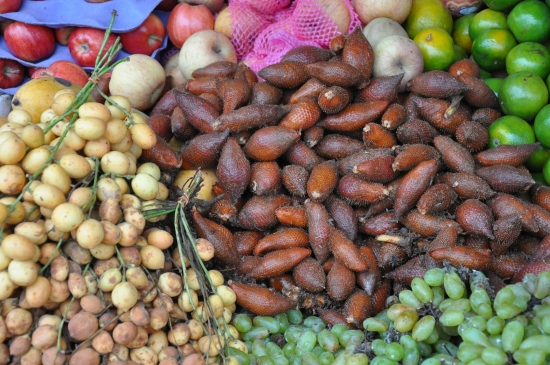 Snakefruit: sweet to the taste, scaly to the touch.