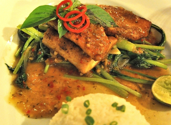 Haven's Tonle Sp lake fish with chillis and ginger. Haven's Tonle Sp lake fish with chillis and ginger.