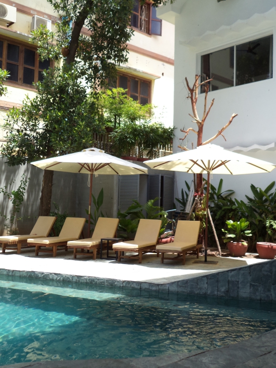 Lined up for lounging.