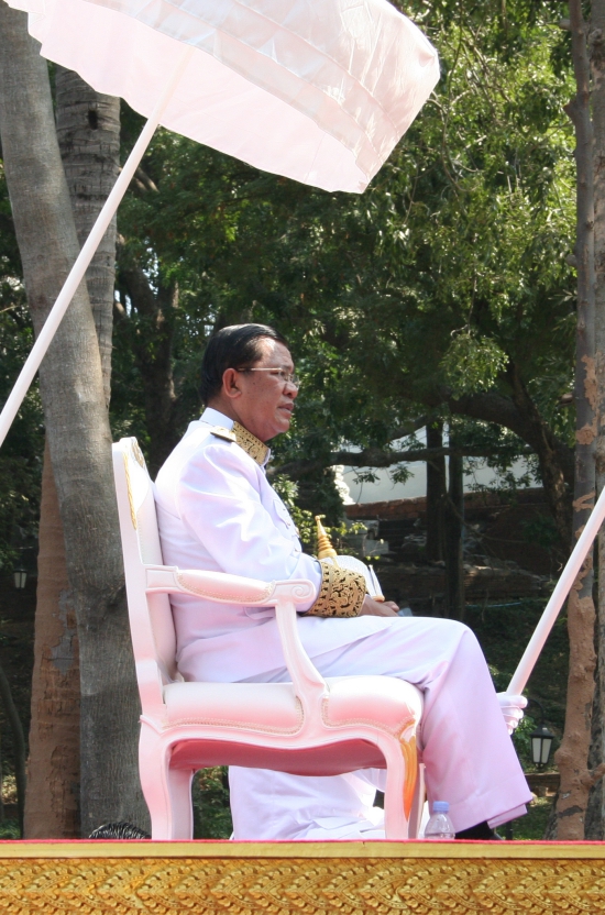 Hun Sen - taking a break from speeches.