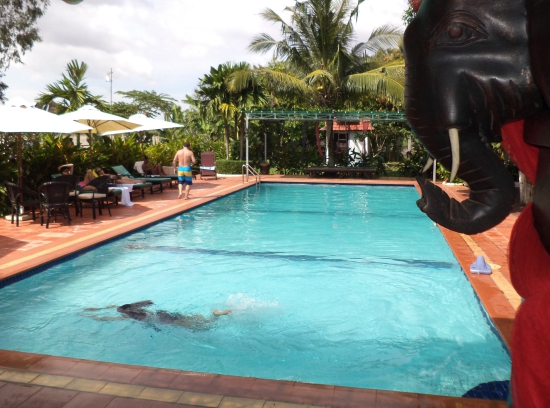 Smooth swimming.