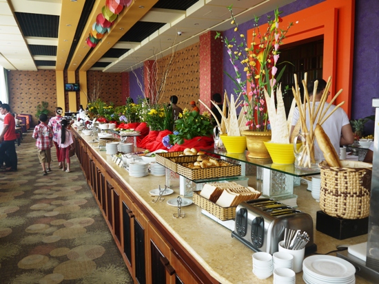 Included breakfast has an omelet station to a noodle bar with everything in between