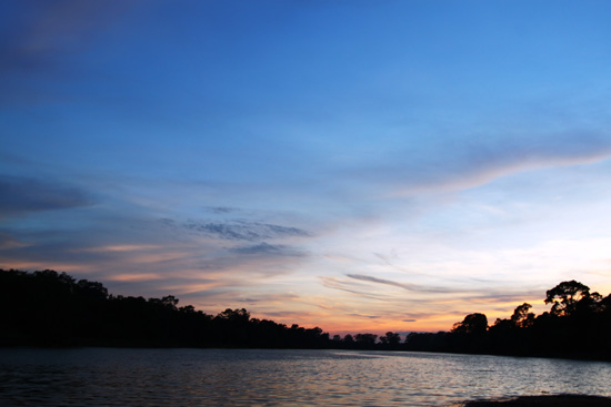 Sunset at Angkor Wat Moat.