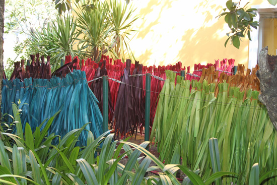 Gift boxes from palm leaves.