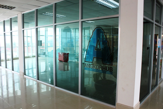 Up the elevator to Angkor Hub