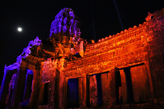 Lit up at night for Khmer New Year 2014 - a rare spectacle.