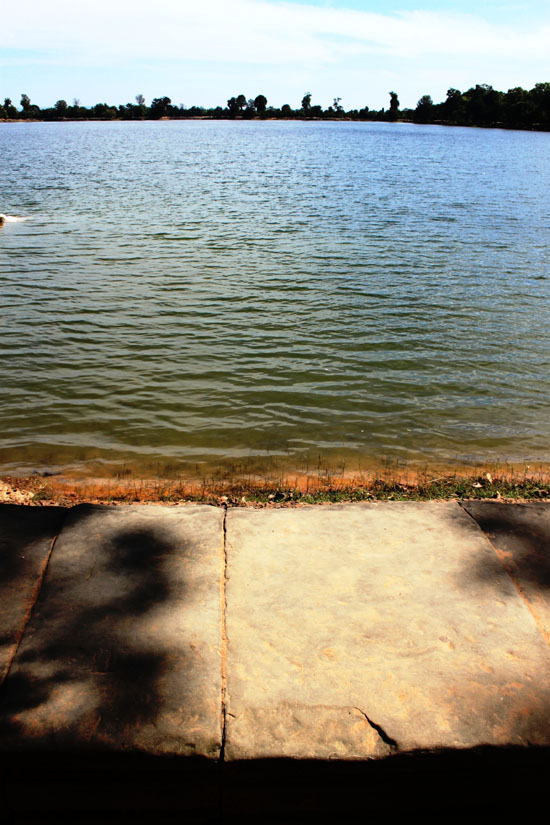 Take a break on a stone slab.