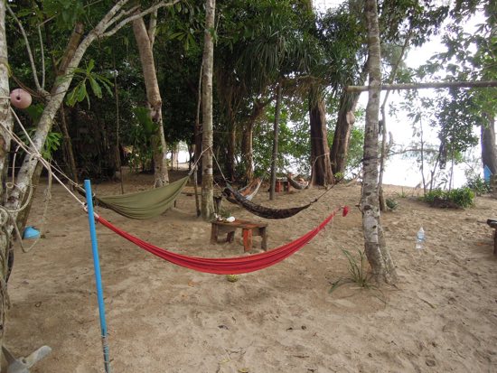 Hang around.