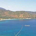 A typically over-developed beach on Lombok.