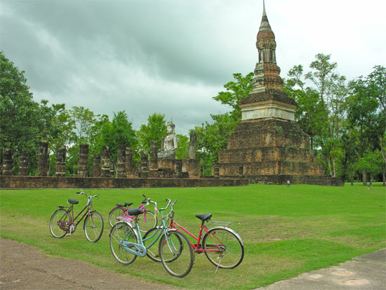 In Sukhothai, free bicycles are always a nice add-on. In Sukhothai, free bicycles are always a nice add-on.