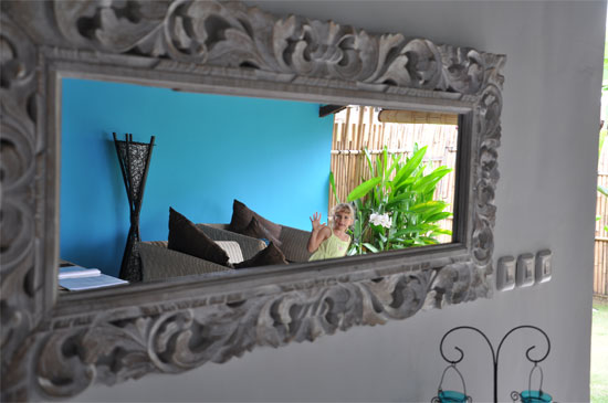 Colours dancing in the mirror.