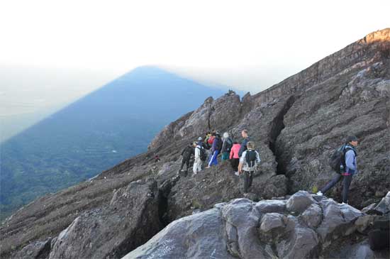 Check the shadow across Bali. That is from the volcano.