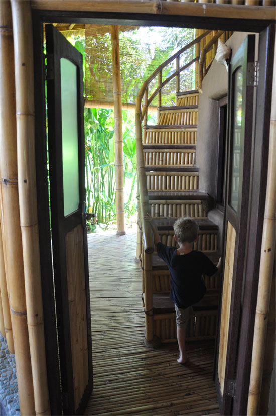 Exploring upstairs.
