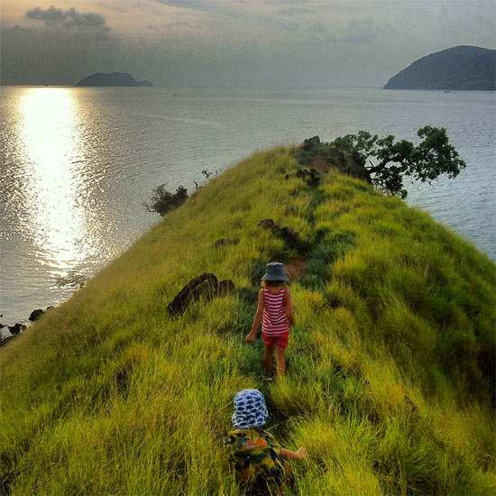 Walking out to the point on Seraya.