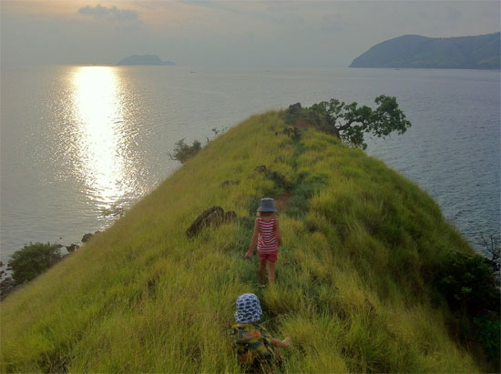 Exploring Seraya Island's viewpoints.