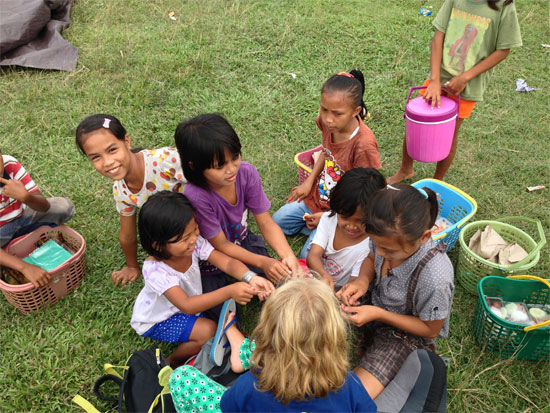 Hanging out with locals kids at Wakai.