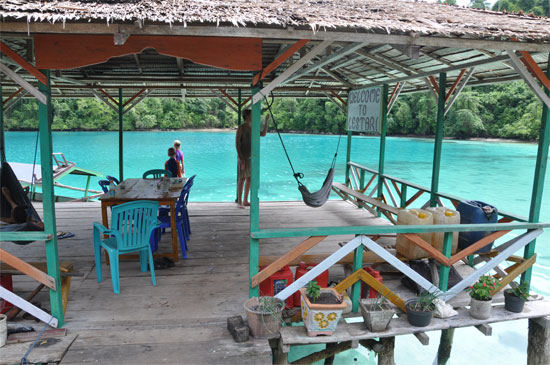 The backyard pier you don't want the office to phone you at.