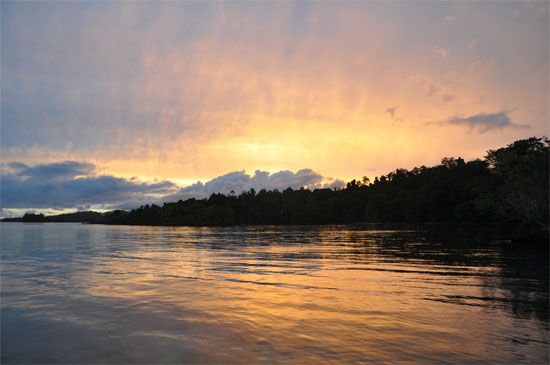 A burning sunrise from Island Retreat.