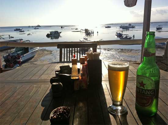 One Bintang, one bowl of peanuts, one view.