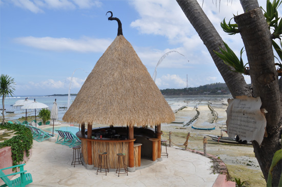 Pool bar with a view.