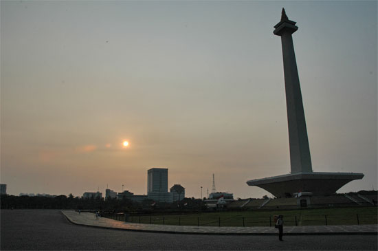 A rare open space in Jakarta.