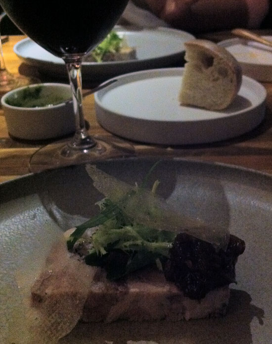 Pig's head terrine. With transparent potato. Say no more. Pig's head terrine. With transparent potato. Say no more.