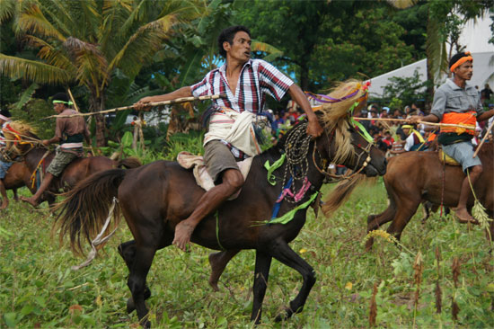 The spears are thrown with great force and precision.