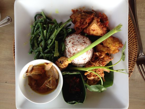 East: Nasi campur.