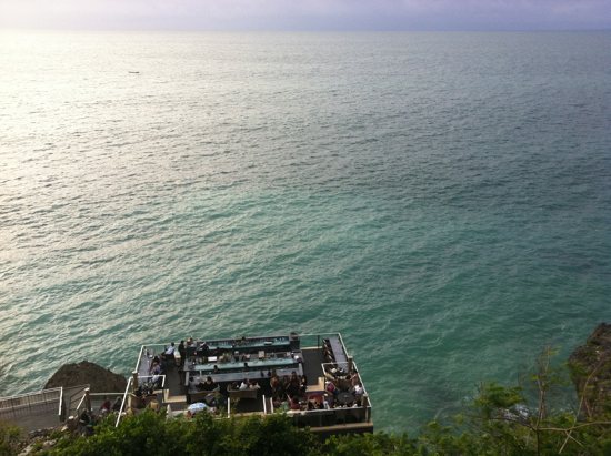 Rock Bar: A bar on a rock.