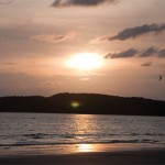 Sunset parasaling at Pantai Cenang.