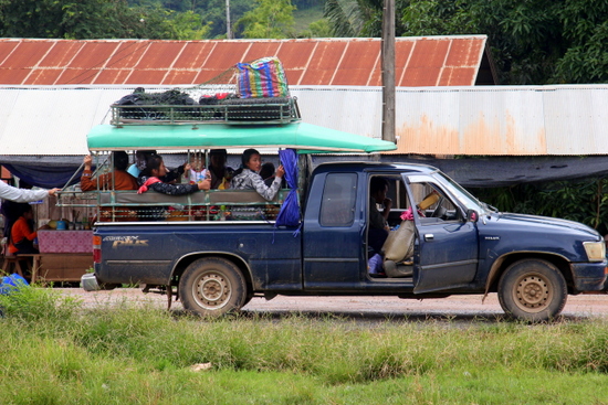 Transport to Ban Mom from Huay Xai is songthaew Transport to Ban Mom from Huay Xai is songthaew