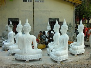 Buddhas getting a bath.
