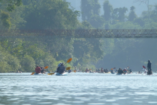 Kayakers have taken over the river!