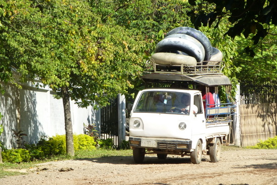 A lightly load for the tubing tuk-tuks