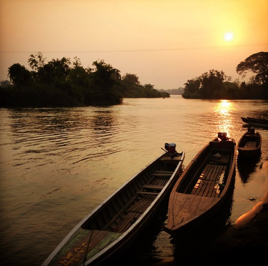 The sunrises and sunsets on Don Dhet are nothing short of breath taking.