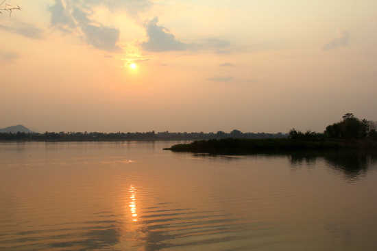 Sunset on Don Khong is on the other side of the island to the accommodation, but is certainly worth heading to the other side for.