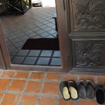 Shoes off by the door