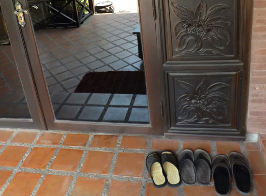 Always remember to take of your shoes.