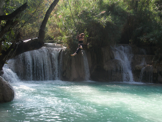 Hanging Out at Kuang Si Waterfall in Luang Prabang